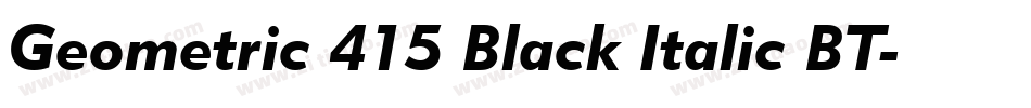 Geometric 415 Black Italic BT字体转换